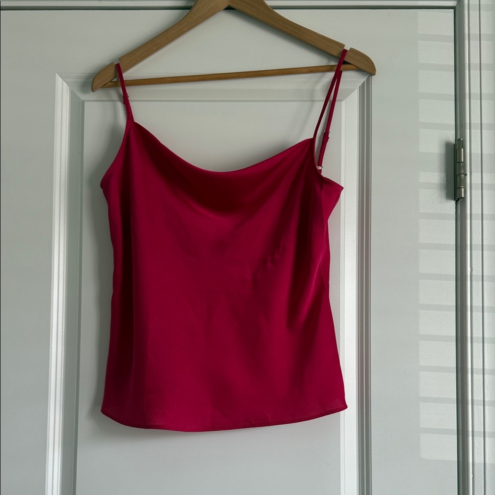 Women's Satin Cowl Neck Camisole Top - Pink